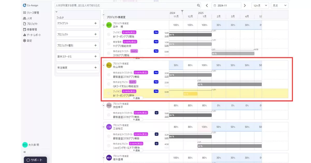 アサイン管理ツール Co-Assign